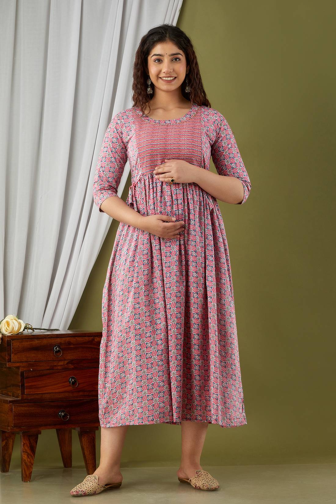 Blue Petal Harmony Maternity Dress