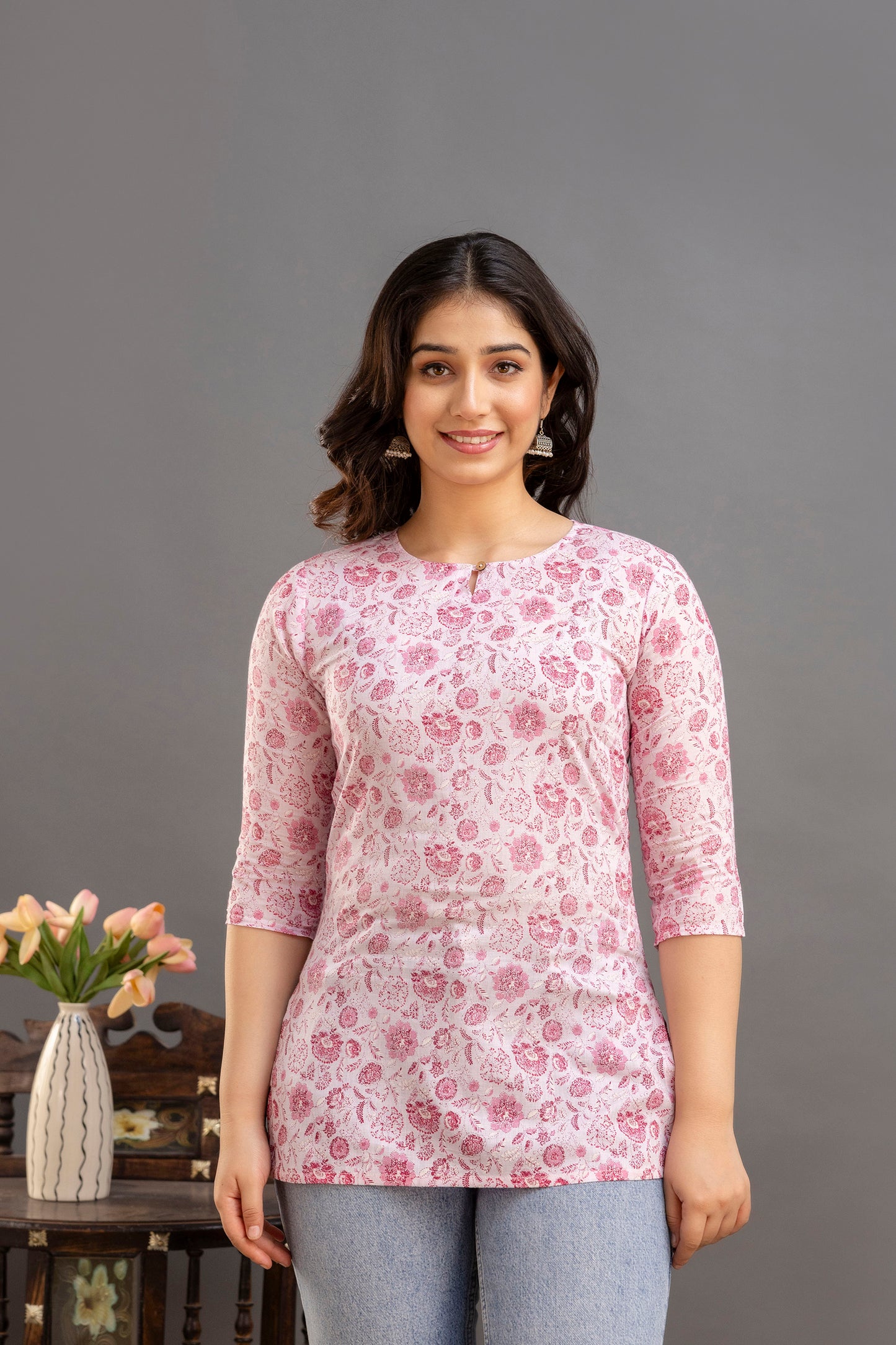 Pink Jal Short Kurta