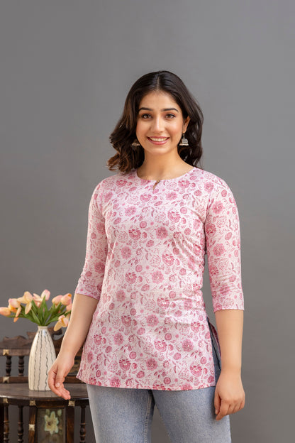 Pink Jal Short Kurta