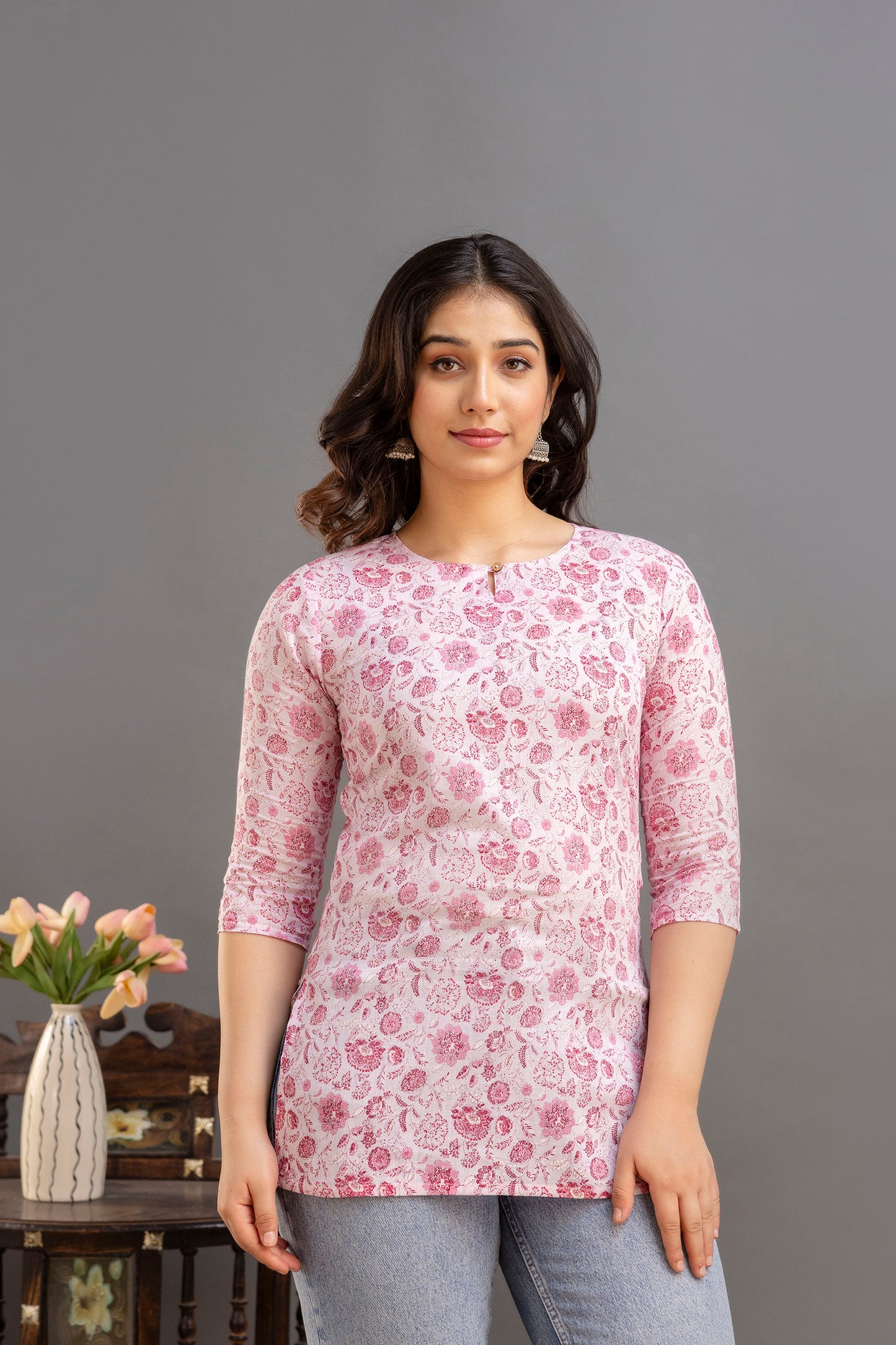 Pink Jal Short Kurta