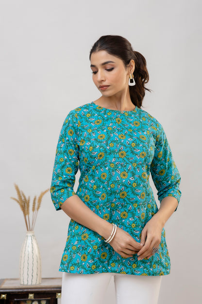 Sky Green Short Kurta