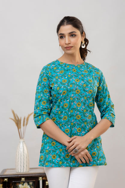 Sky Green Short Kurta