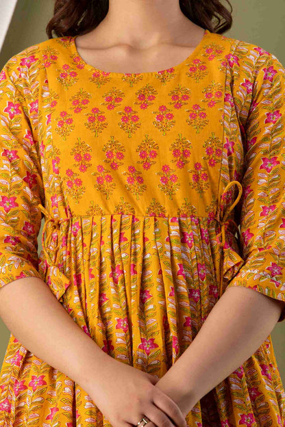 Yellow Floral Bloom Maternity Dress