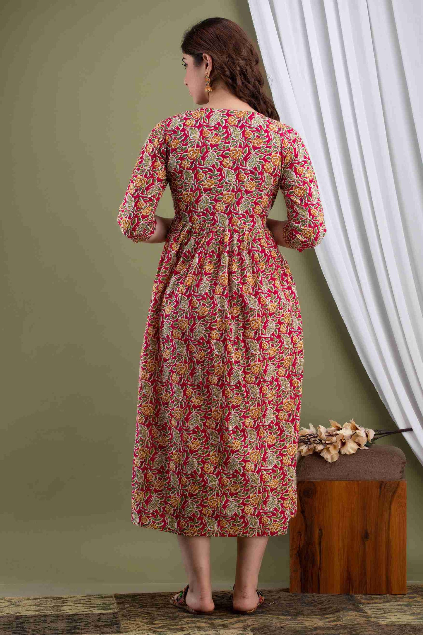 Red Blossom Harmony Maternity Dress