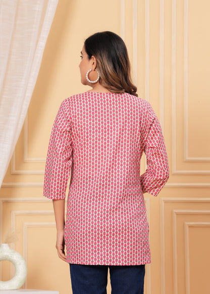 Peach Beal Short Kurta