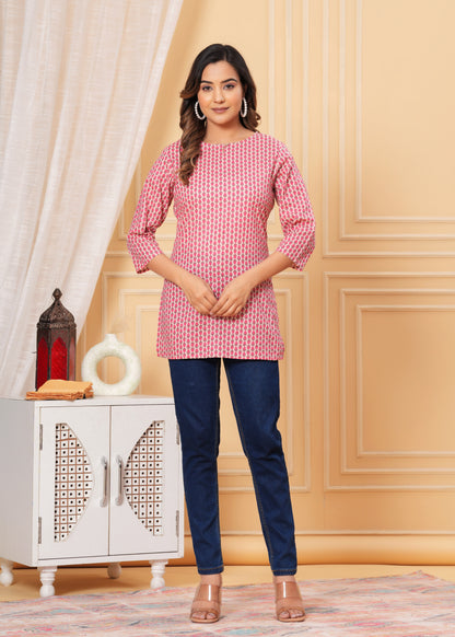 Peach Beal Short Kurta