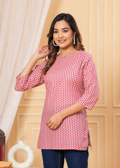 Peach Beal Short Kurta