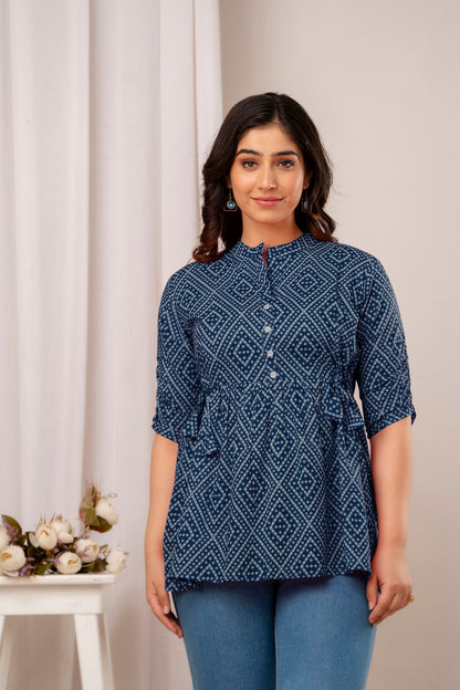 Nevy Blue Short Kurta