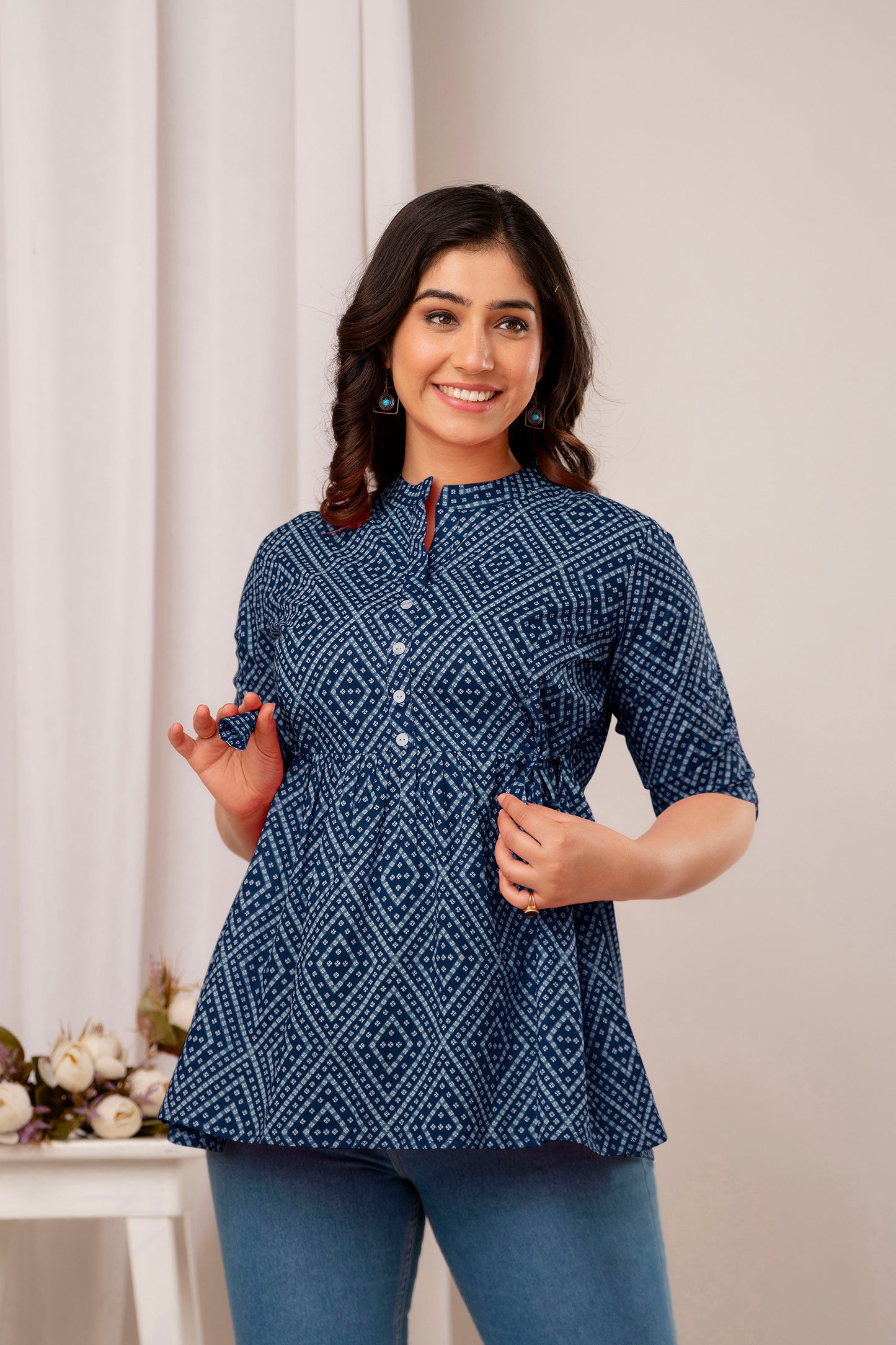 Nevy Blue Short Kurta