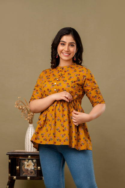 Mustard Yellow Short Kurta