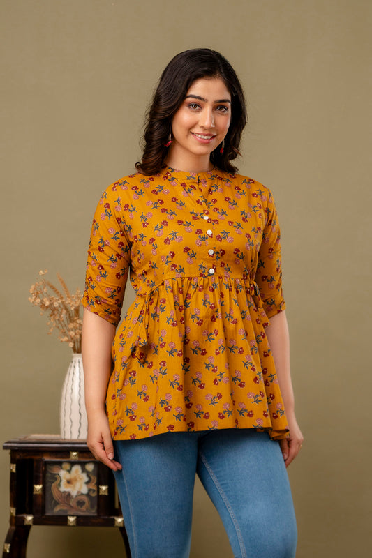 Mustard Yellow Short Kurta