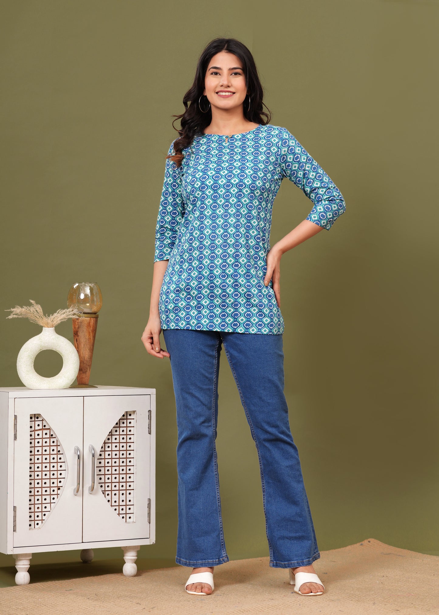 Sky Blue Short Kurta