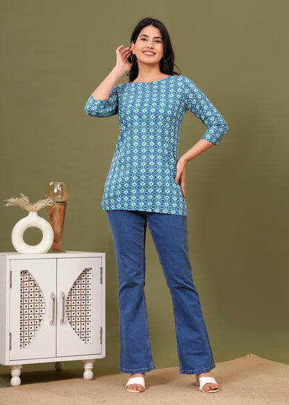 Sky Blue Short Kurta