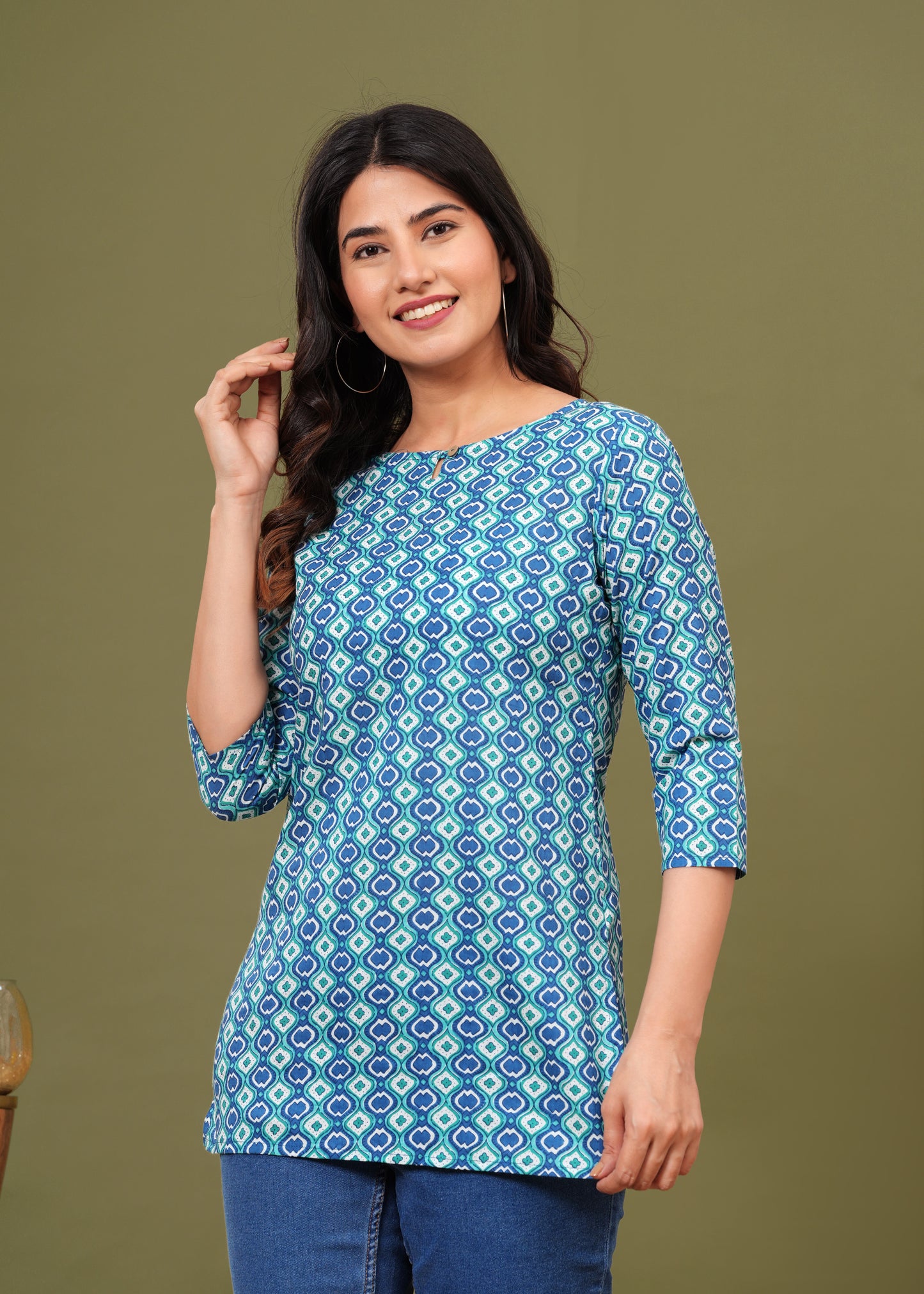 Sky Blue Short Kurta