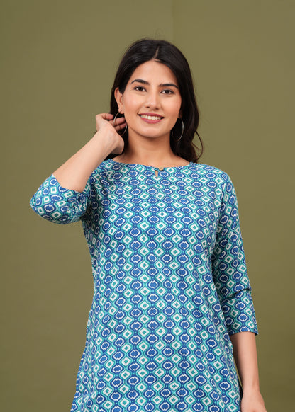 Sky Blue Short Kurta