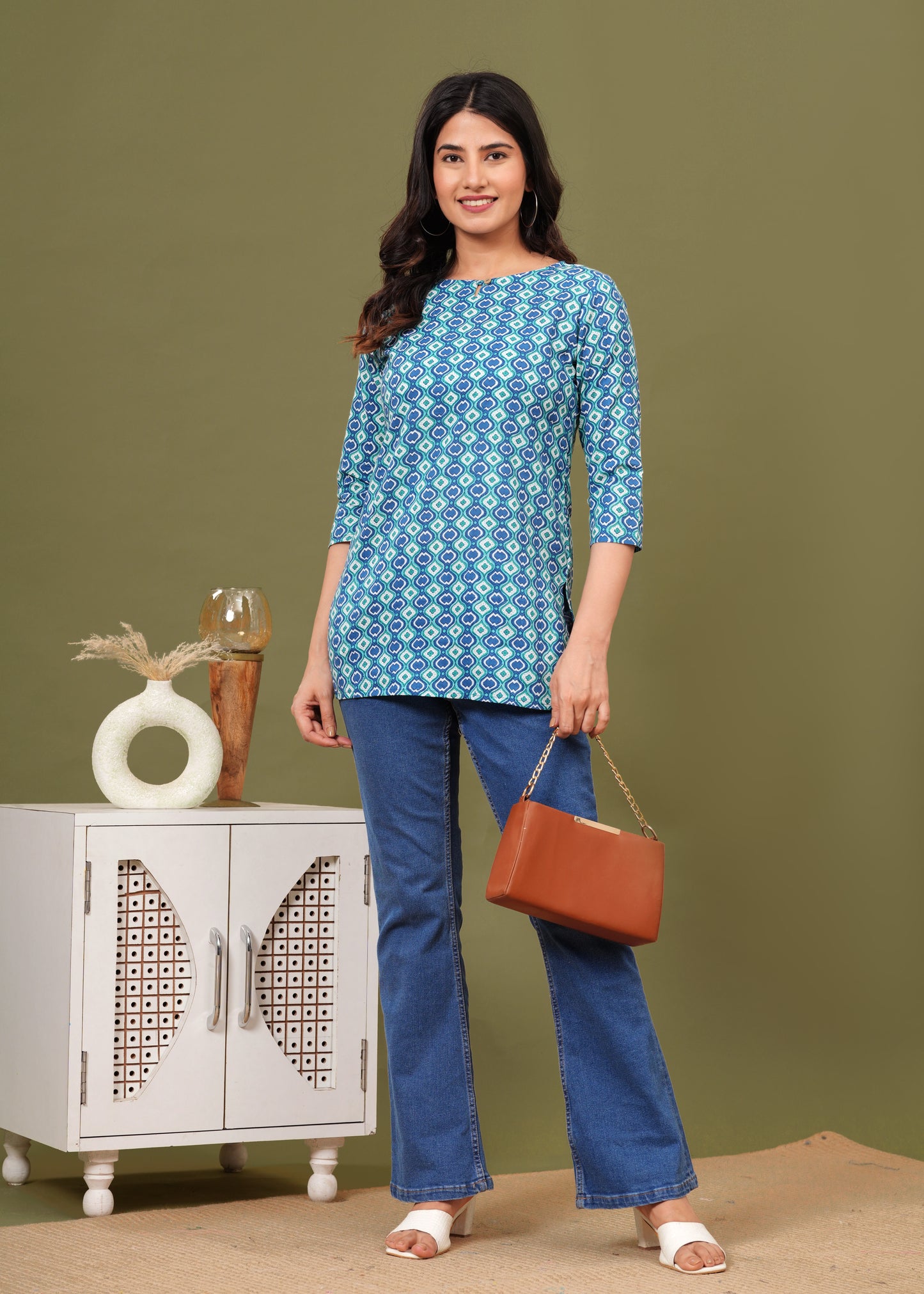 Sky Blue Short Kurta