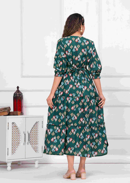 Emerald Harmony Maternity Dress