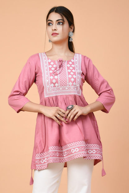 Pink Elegance Embroidery Top