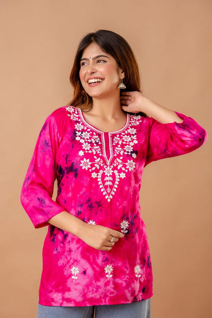 Rosy Blossom Embroidery Top