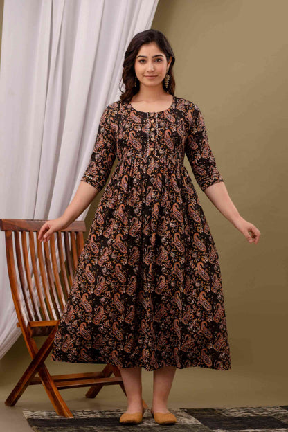 Autumn Paisley Harmony Maternity Dress