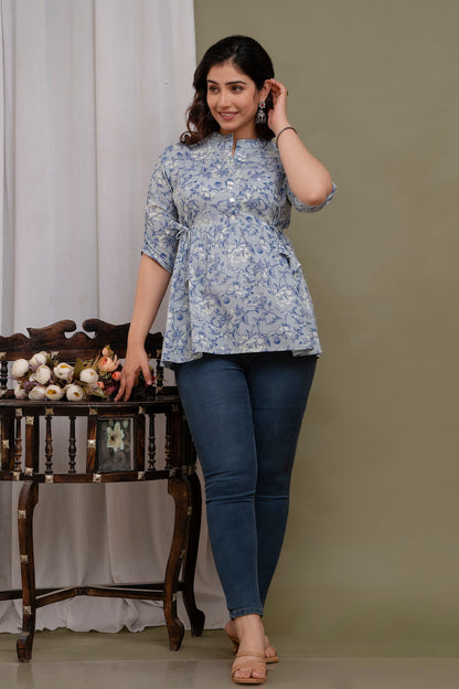 Sky Blue Short Kurta