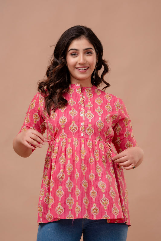 Violet Red Short Kurta