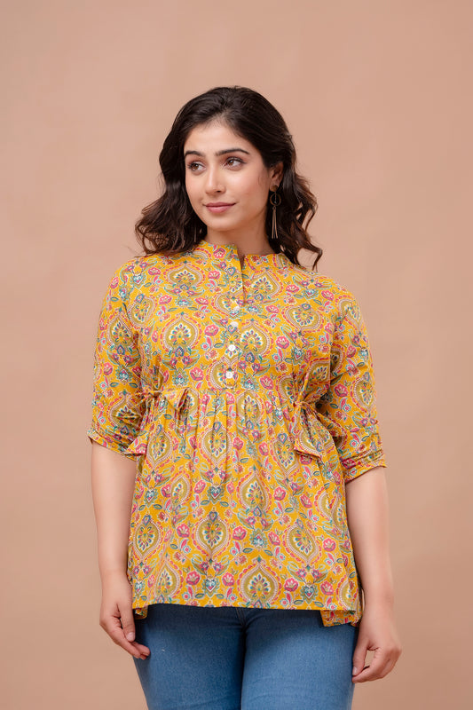 Mustard Short Kurta